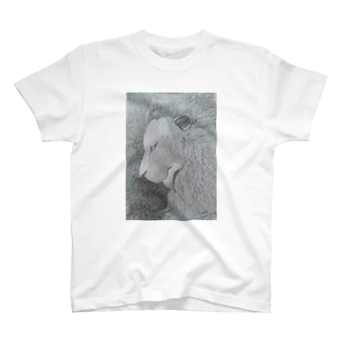 ライオン(モノクロ) Regular Fit T-Shirt