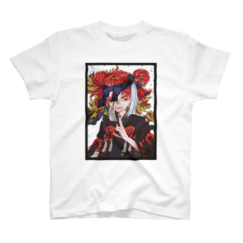 花札モチーフ 和風な女の子 Regular Fit T-Shirt