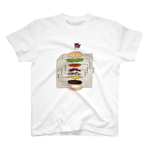 チーズバーガー Regular Fit T-Shirt