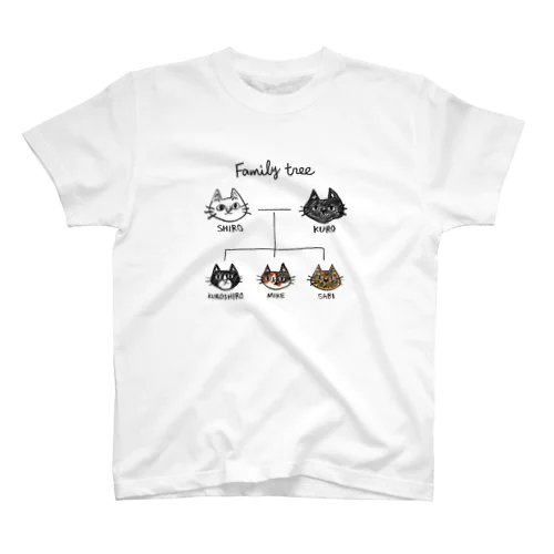 family tree -にゃんこの家系図- Regular Fit T-Shirt