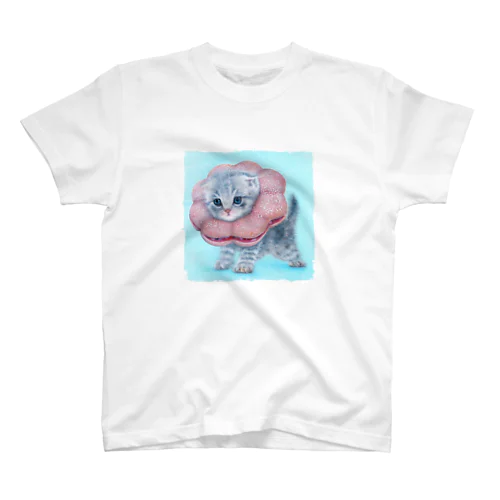 萌獣 猫 ポンデニャイオン：さくらもち スタンダードTシャツ