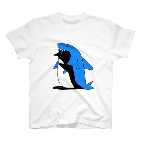 サメを被るペンギン 티셔츠