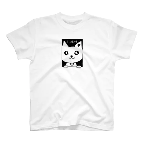 しろねこみーちゃんhello スタンダードTシャツ