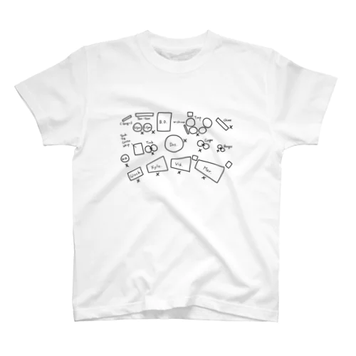 打楽器配置図 スタンダードTシャツ