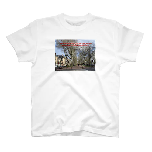 Paris cityscape print T-shirt スタンダードTシャツ