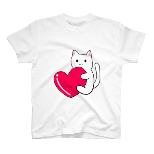ハートにつかまる猫 Regular Fit T-Shirt