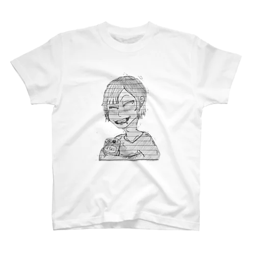 ピアスバチバチに開いてる女の子(酒Ver.) スタンダードTシャツ