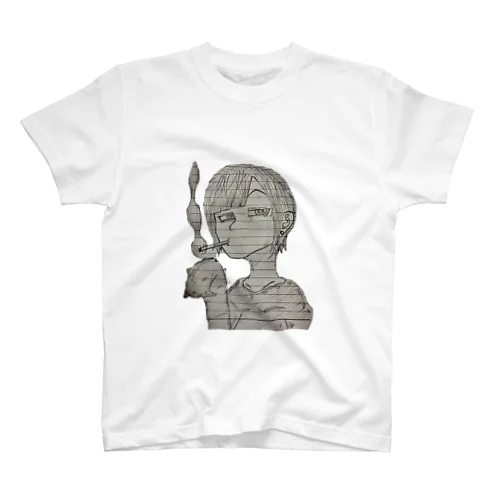 ピアスバチバチに開いてる女の子(タバコVer.) Regular Fit T-Shirt