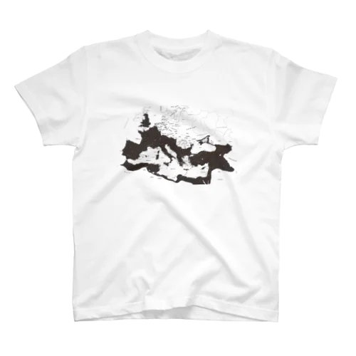 ローマ帝国地図（茶塗り） スタンダードTシャツ