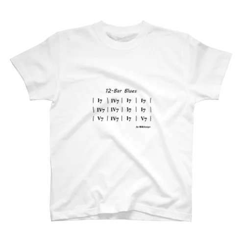 12小節ブルース - Roman Numerals in Black Regular Fit T-Shirt