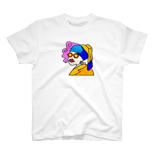 ヤニカスの名画（真珠の耳飾り編） Regular Fit T-Shirt