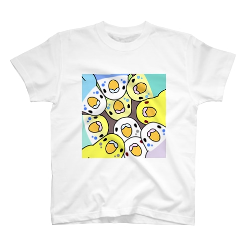 みっちりむっちり過密セキセイインコさん【まめるりはことり】 Regular Fit T-Shirt
