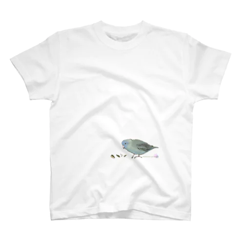 もぐもぐサザナミインコ【グレイウイングコバルト】 スタンダードTシャツ