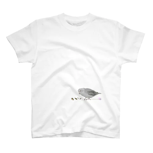 もぐもぐサザナミインコ【グレイウイングモーブ】 スタンダードTシャツ