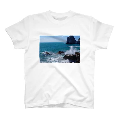 海、波、自然、波 スタンダードTシャツ