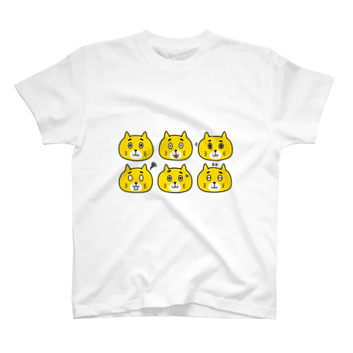 ねこのおっさんたまじ 顔いろいろ スタンダードTシャツ