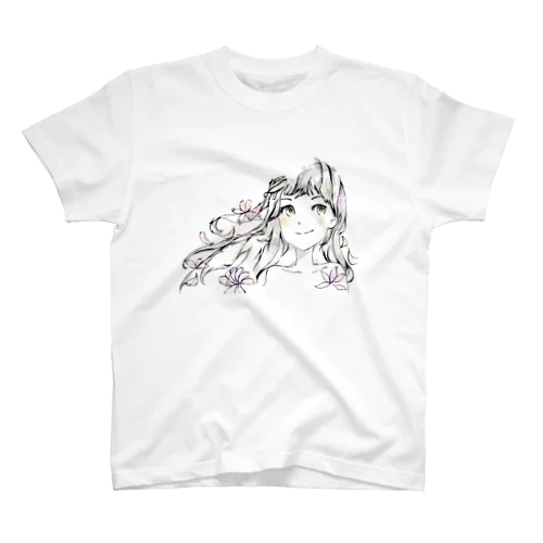 桜と女の子 Regular Fit T-Shirt