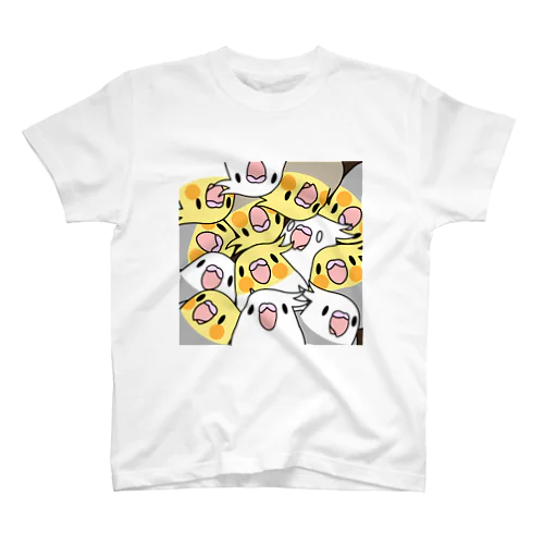 みっちりむっちり過密オカメインコさん【まめるりはことり】 スタンダードTシャツ