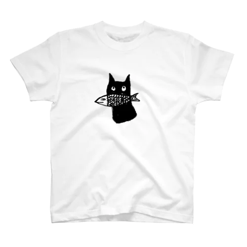 お魚くわえたクロネコ  ロゴなし Regular Fit T-Shirt
