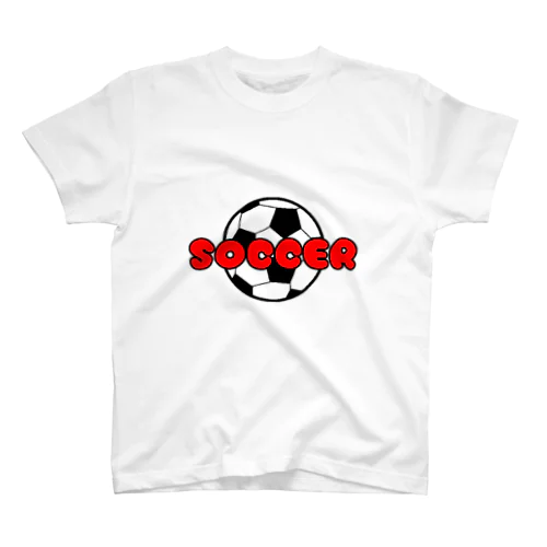 サッカーボール柄（レッド） スタンダードTシャツ