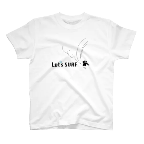 Let's snow surf!（黒デザイン） スタンダードTシャツ