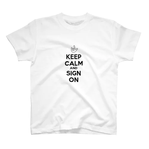 Keep Calm 手話 Regular Fit T-Shirt