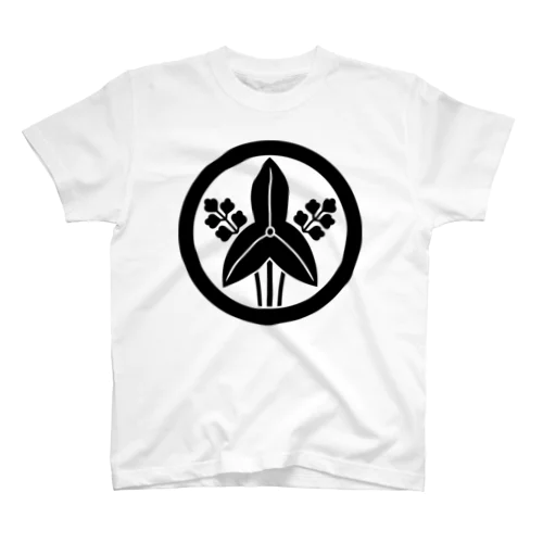 家紋 0054 丸に立ち沢瀉 Regular Fit T-Shirt
