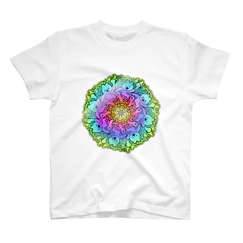 ねこまんだら（Rainbow） Regular Fit T-Shirt