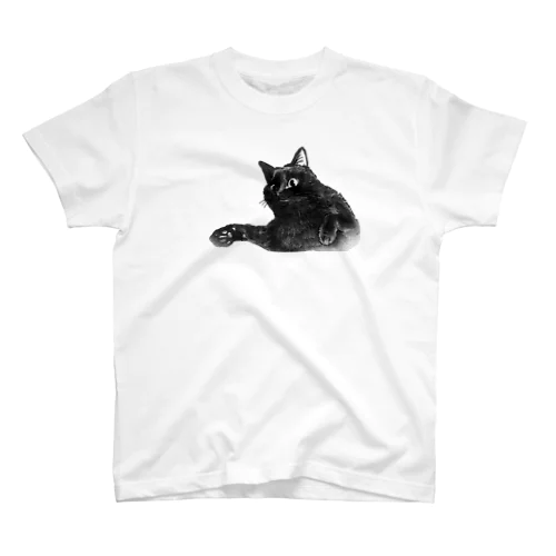 くろねこ  少しリアル スタンダードTシャツ