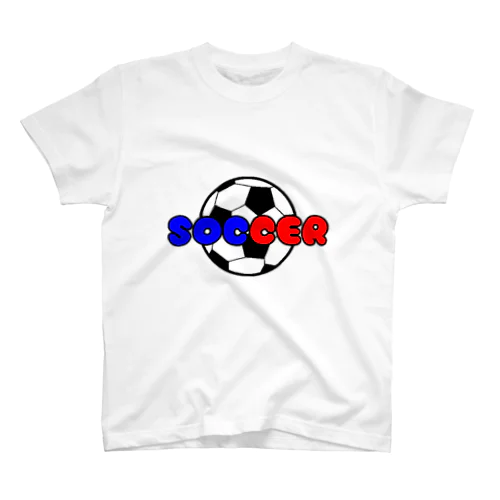 サッカーボール柄（赤/青） スタンダードTシャツ