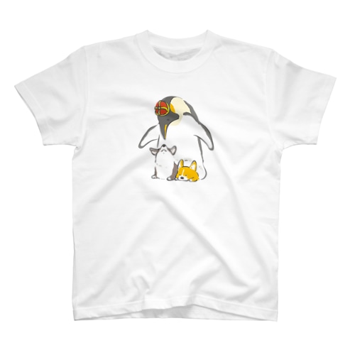 皇帝ペンギンとコーギー Regular Fit T-Shirt