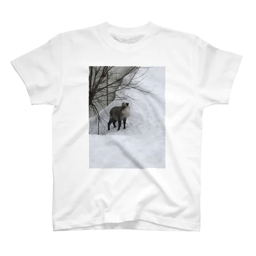 雪の中のカモシカ スタンダードTシャツ