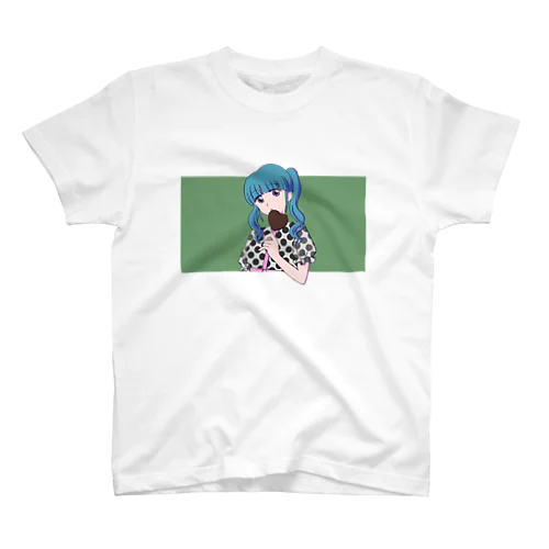 水色髪の女の子(グリーン) Regular Fit T-Shirt