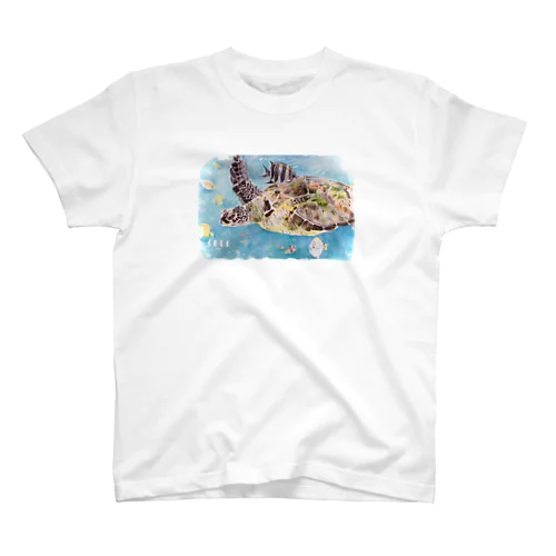 ウミガメ　水彩画 スタンダードTシャツ
