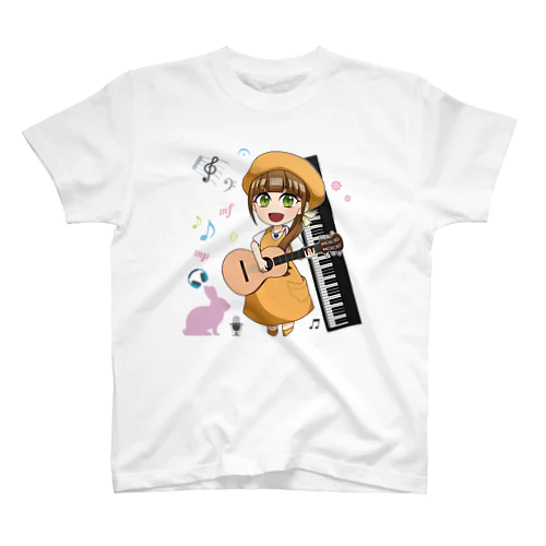 かおふあちゃんギター&ピアノ(フルカラー) Regular Fit T-Shirt