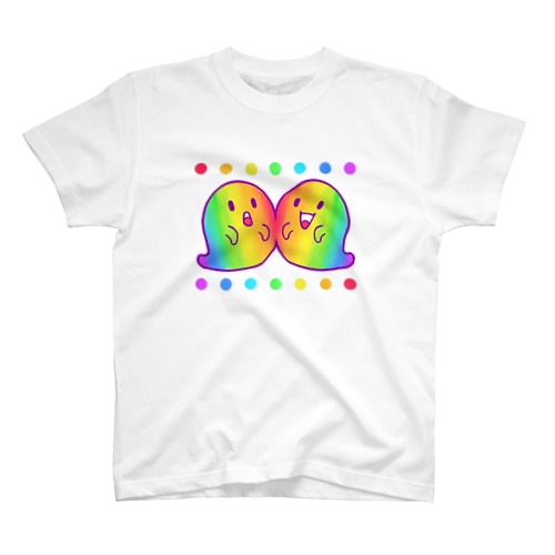 双子のオバケ【虹色HAPPYレインボー】 Regular Fit T-Shirt