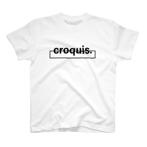 【suzuri限定１３色カラーバリエーション】croquis./ベーシックロゴ(黒) Regular Fit T-Shirt