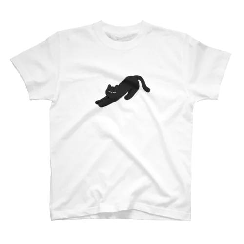 のびる黒ねこ Regular Fit T-Shirt