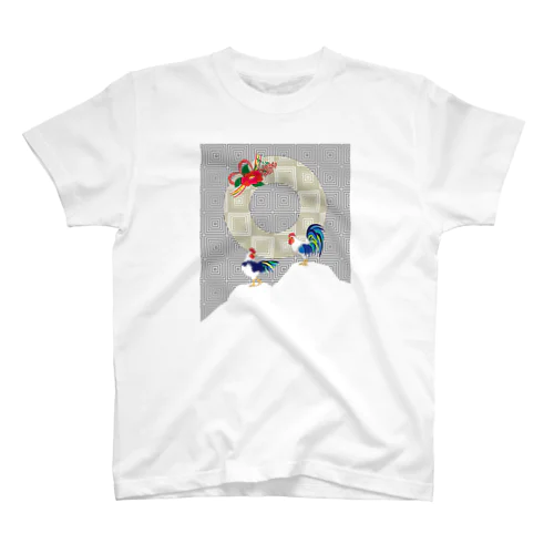 ニワトリと椿 Regular Fit T-Shirt
