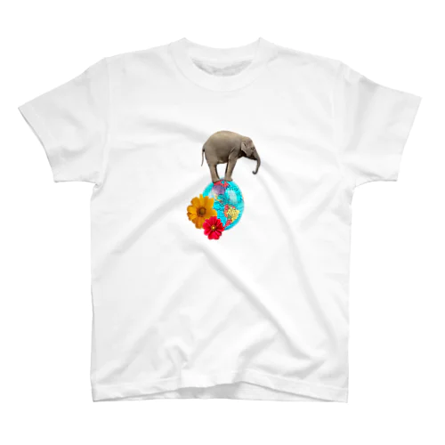 地球乗りゾウ Tamanori Elephant スタンダードTシャツ