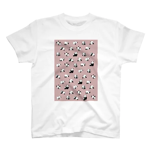 パンダらけ　ピンク スタンダードTシャツ