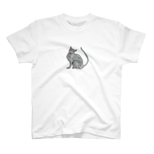 猫_ロシアンブルー Regular Fit T-Shirt