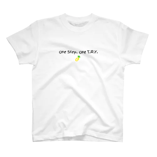 One Step.One T.R.Y.(黒字ver) Regular Fit T-Shirt