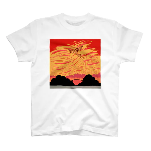 赤い空歩く人【天使】 スタンダードTシャツ