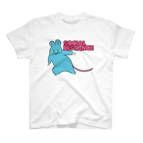 ソーシャルディスタンスまうす。PINK スタンダードTシャツ