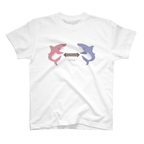 サメさんたちの #ソーシャルディスタンス | ほわほわcolor Regular Fit T-Shirt