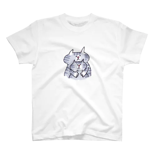 しましまネコの親子 Regular Fit T-Shirt