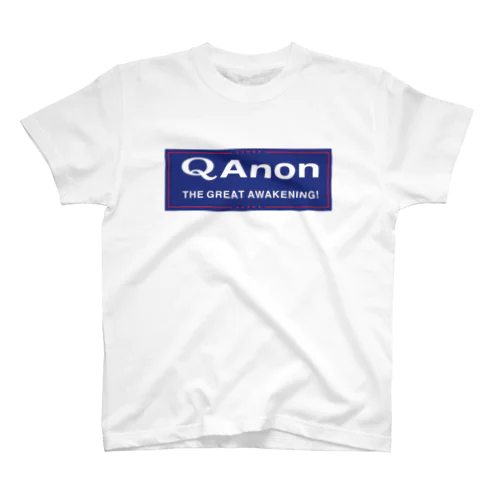 QAnon THE GREAT AWAKENING! 白ロゴ スタンダードTシャツ