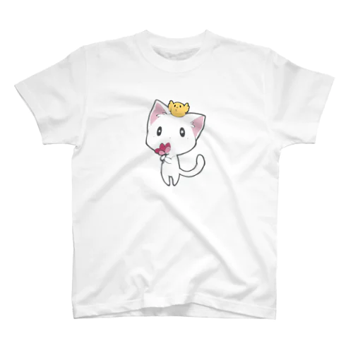 にゃんこ屋本舗のしろちゃんとヒヨ スタンダードTシャツ