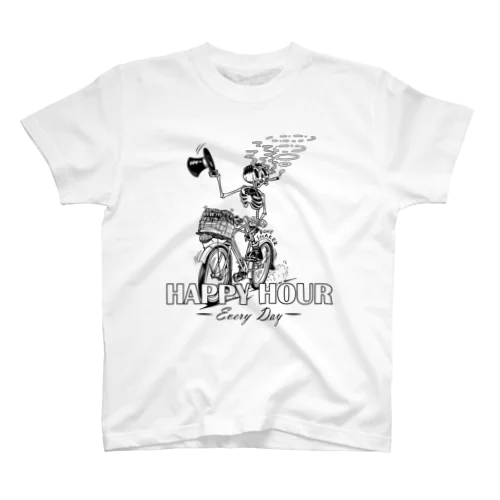 "HAPPY HOUR"(B&W) #1 Regular Fit T-Shirt